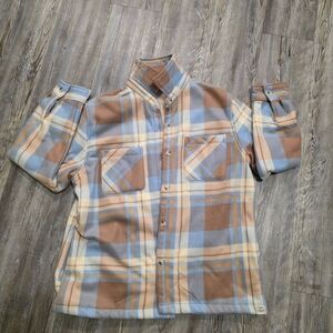 Plaid Fleece Button-Up Top